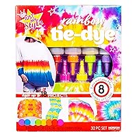 Just My Style Radical Rainbow Tie-Dye Kit by Horizon Group USA, Create 18 Projects with 8 Colors