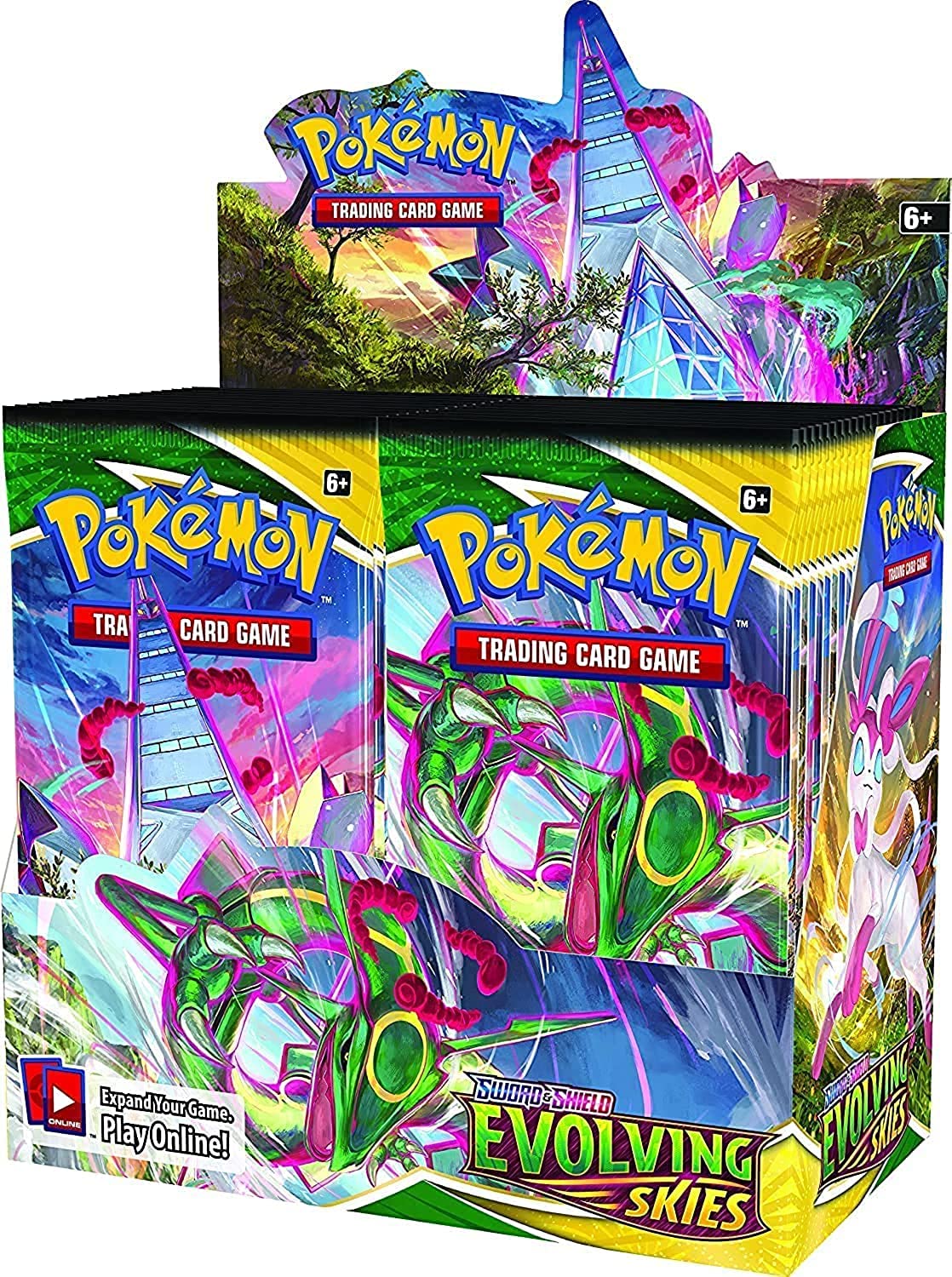 Pokémon TCG: Sword & Shield Evolving Skies Booster Box, Size: 4. Booster Display