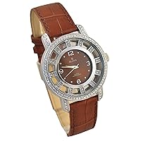 SL10102SBr Quartz Analog Waterproof Womens Wrist Watch Leather Band