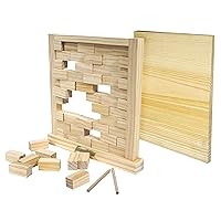 Franklin Sports Wood Block Tumbling Game - Brick Blocks Wooden Tower Stacking Game for Adults - Fun Indoor + Outdoor Tailgate + Party Game - Great Stacking Table Board Game - 12