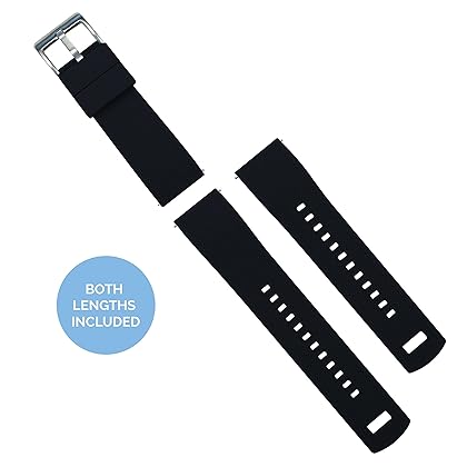 BARTON Elite Silicone Watch Bands - Quick Release - Choose Strap Color & Buckle Color (Stainless Steel, Black PVD or Gunmetal Grey) - 18mm, 20mm, 22mm & 24mm Watch Straps