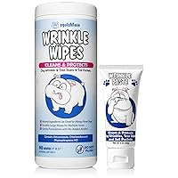 Wrinkle Paste (2oz) & 5x7 Wipes Bundle - Clean Wrinkles, Tear Stains, Tail Pockets, Paws – Anti-Itch, Deodorizing - Great for English Bulldogs, Pugs, Frenchies, French Bulldogs & Any Breed