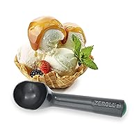 Zeroll 1016-ZT Zerolon Hardcoat Anodized Commercial Ice Cream Scoop with Unique Liquid Filled Heat Conductive Handle Easy Release 32 Scoops per Gallon Made in USA, 2.5-Ounce, Black