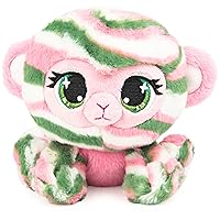 P.Lushes Designer Fashion Pets Olivia Moss Monkey Premium Stuffed Animal Soft Plush, Green and Pink, 6”