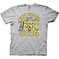 Ripple Junction Schoolhouse Rock Men's Short Sleeve T-Shirt Knowledge is Power Retro Vintage Nostalgia Officially Licensed
