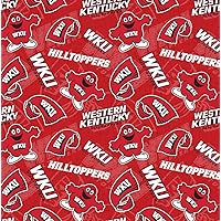 Western Kentucky University Cotton Fabric by Sykel-Licensed WKU Hilltoppers Tone on Tone Cotton Fabric
