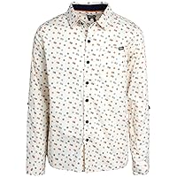 DKNY Boys' Shirt - Classic Fit Woven Long Sleeve Button Down Shirt - Casual Collared Shirt for Boys (8-20)