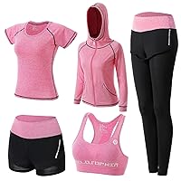 XPINYT Workout Outfit Set for Women Tracksuit Sport Yoga Fitness Gym Tennis Exercise Clothes Activewear Athletic Sets