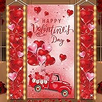 Valentines Day Door Cover Banner Decorations & 40 Sets Valentine's Day Crafts Kits for Kids