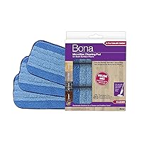 Bona® Microfiber Cleaning Pads for use with Swiffer® WETJET® Spray Mop, 3 Count (Pack of 1), washable & reusable up to 500 times