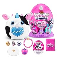 Rainbocorns Eggzania Mini Mania Cow Plush Surprise Unboxing with Animal Soft Toy, Idea for Girls with Imaginary Play by ZURU