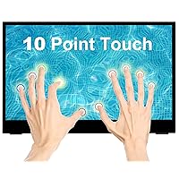 Touchscreen Portable Monitor for Laptop Computer Travel Monitor HDMI USB C FHD 1080P 14” Dual Screen with Speakers for Macbookpro Phone Switch