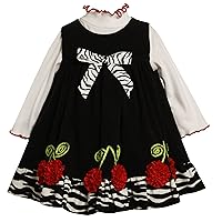 Bonnie Baby Girls' Corduroy Jumper Set With Cherry Bonaz Trim