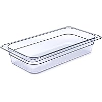 Plastic Food Pan 1/3 Size 2.5 Inches Deep Clear