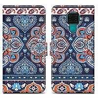 Case Compatible with Huawei Mate 30 LITE - Design Blue Mandala No. 1 - Protective Cover with Magnetic Closure, Stand Function and Card Slot