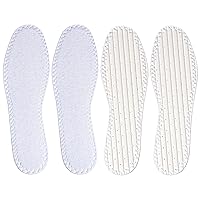 Happystep Cotton Terry Cloth Insoles, Barefoot Shoe Inserts, Sweat Absorption, Odor Control, Moisture-Wicking, Washable and Reusable, Zero Drop Shoe Insoles, 2 Pairs of White (Men Size 9)