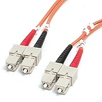 StarTech.com 1m (3.3ft) SC to SC OM1 Multimode Fiber Optic Cable, 62.5/125 Fiber Size, 10G Networks, LSZH Fiber Patch Cord (FIBSCSC1)