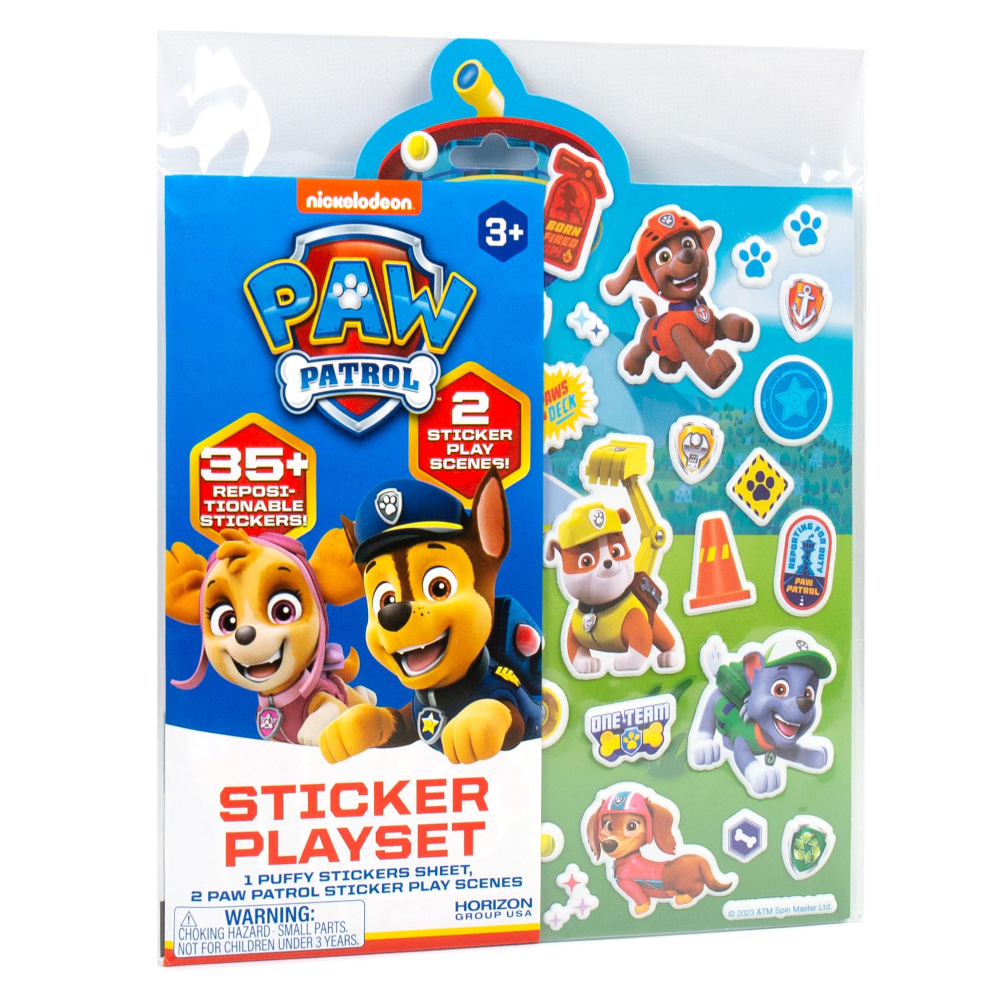 Paw Patrol Sticker Playset, Over 50 Repositionable Paw Patrol Stickers, 2 Sticker Play Scenes, Paw Patrol Party Activities, Paw Patrol Car Activity, Travel Activity for Kids & Toddlers