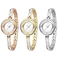 JewelryWe Women's Watch Elegant Analogue Quartz Wrist Watch Women's Small Simple Business Casual Watch with Metal Strap Rose Gold/Silver