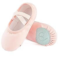 TIEJIAN Ballet Shoes for Girls, Canvas Dance Practice Slippers No-Tie Sole Yoga Gymnastics Shoes(Toddler/Little Kid/Big Kid)