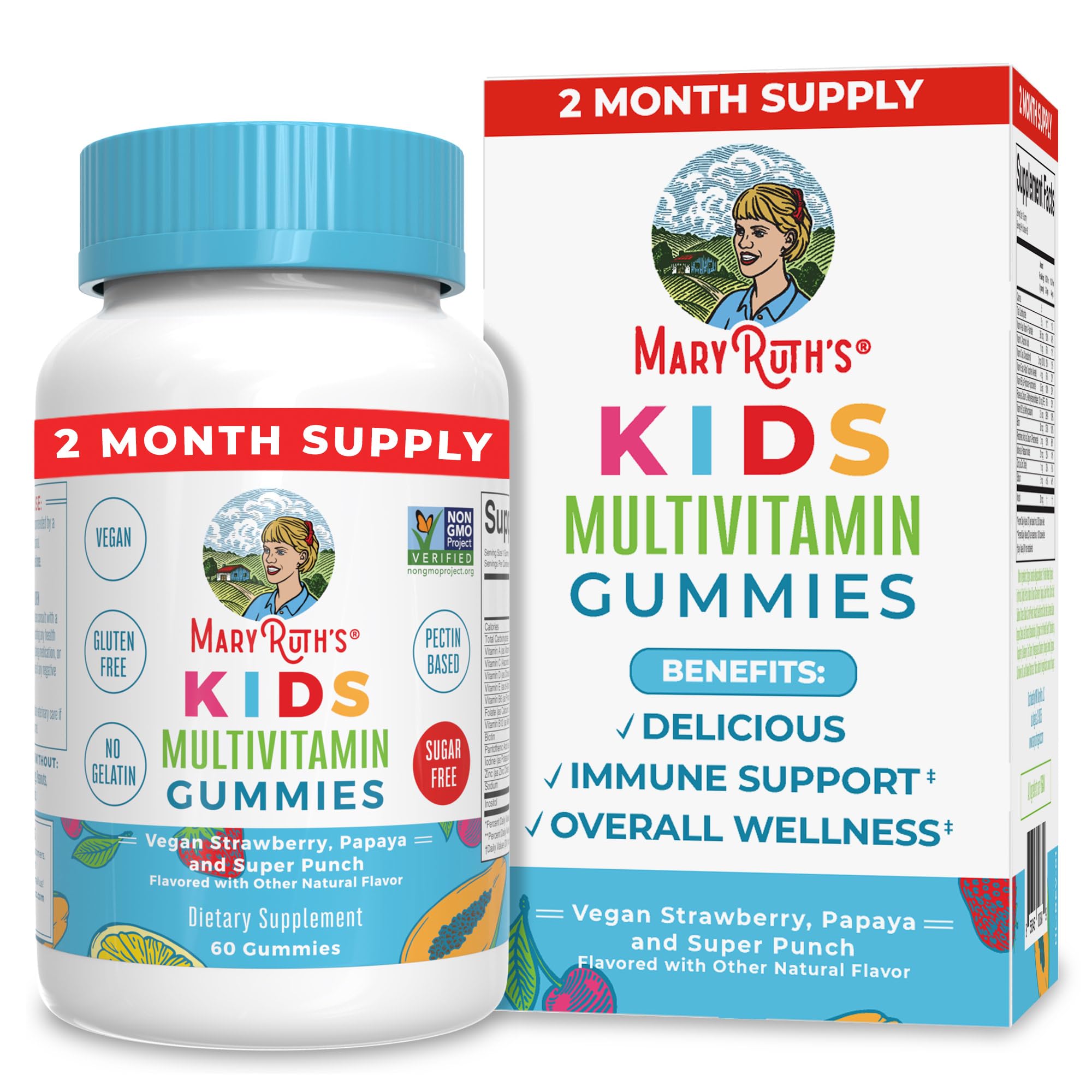 MaryRuth's Kids Multivitamin Gummies, Kids Probiotic Gummies, and Kids Immunity Beans, 3-Pack Bundle for Immune Support, Bone Health, Digestive Health, Gut Health, and Overall Health, Vegan & Non-GMO