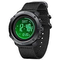 Military Watches with Compass, Altimeter, Barometer, Pedometer, Thermometer, Outdoor Watch for Men, 1427-black-nt, Military Watches for Men