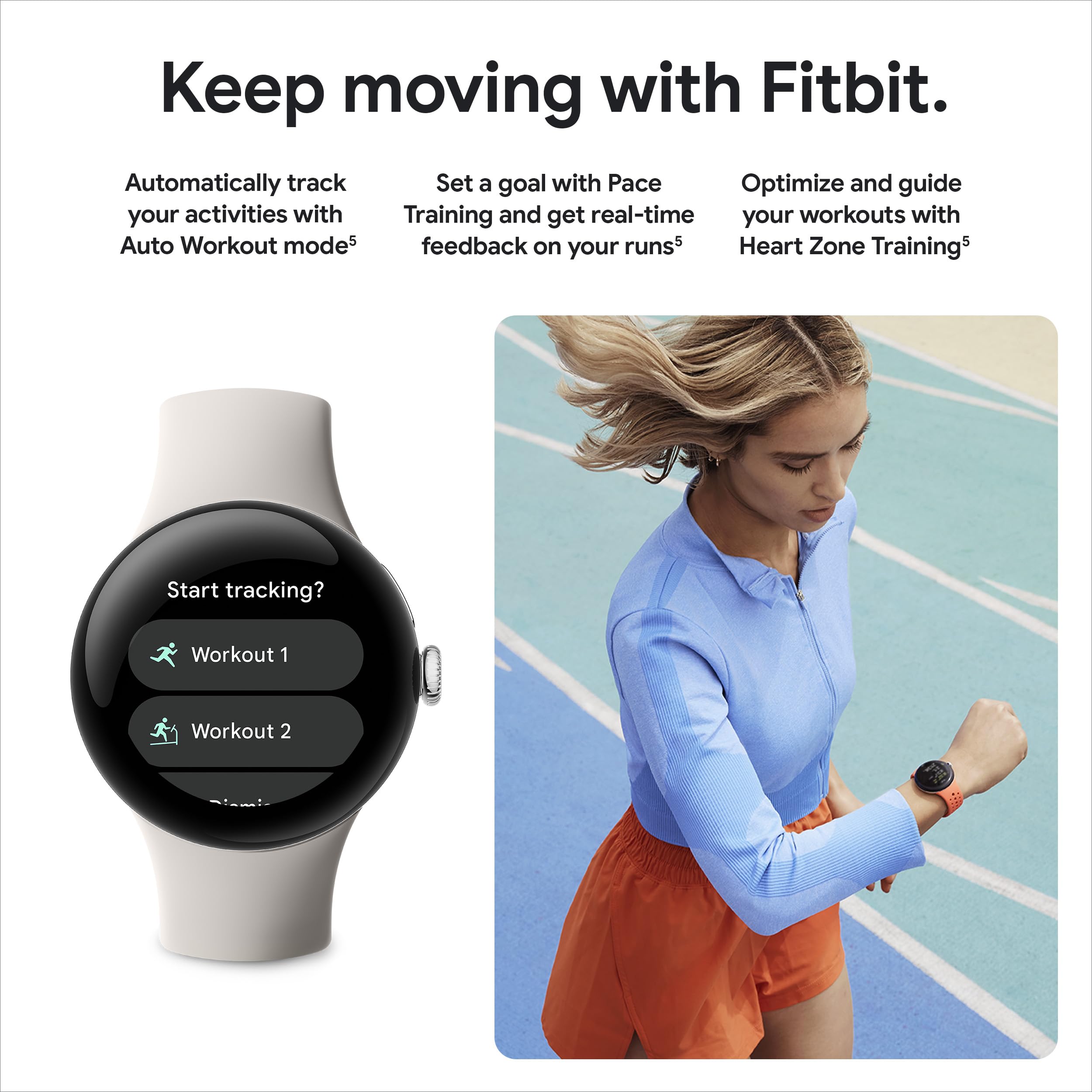 Google Pixel Watch 2 with the Best of Fitbit and Google - Heart Rate Tracking, Stress Management, Safety Features - Android Smartwatch - Polished Silver Aluminum Case - Bay Active Band - Wi-Fi