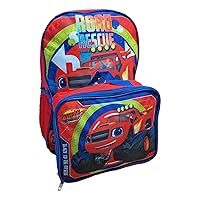 Ruz Blaze the Monster Machine Full Size 16 Inch Backpack with Detachable Lunch Box