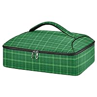 Potluck Casserole Tote St-patrick-british-green-plaid Casserole Carrier Lunch Tote Food Carrier