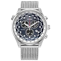 Citizen Men's Sport Luxury Eco-Drive Chronograph Watch, 12/24 Hour Time, Date, 100 Meters Water Resistant, Stainless Steel