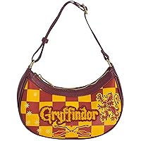 Fred Segal Harry Potter Shoulder Bag, Women's Checkered Mini Adjustable Crossbody Purse, Gryffindor