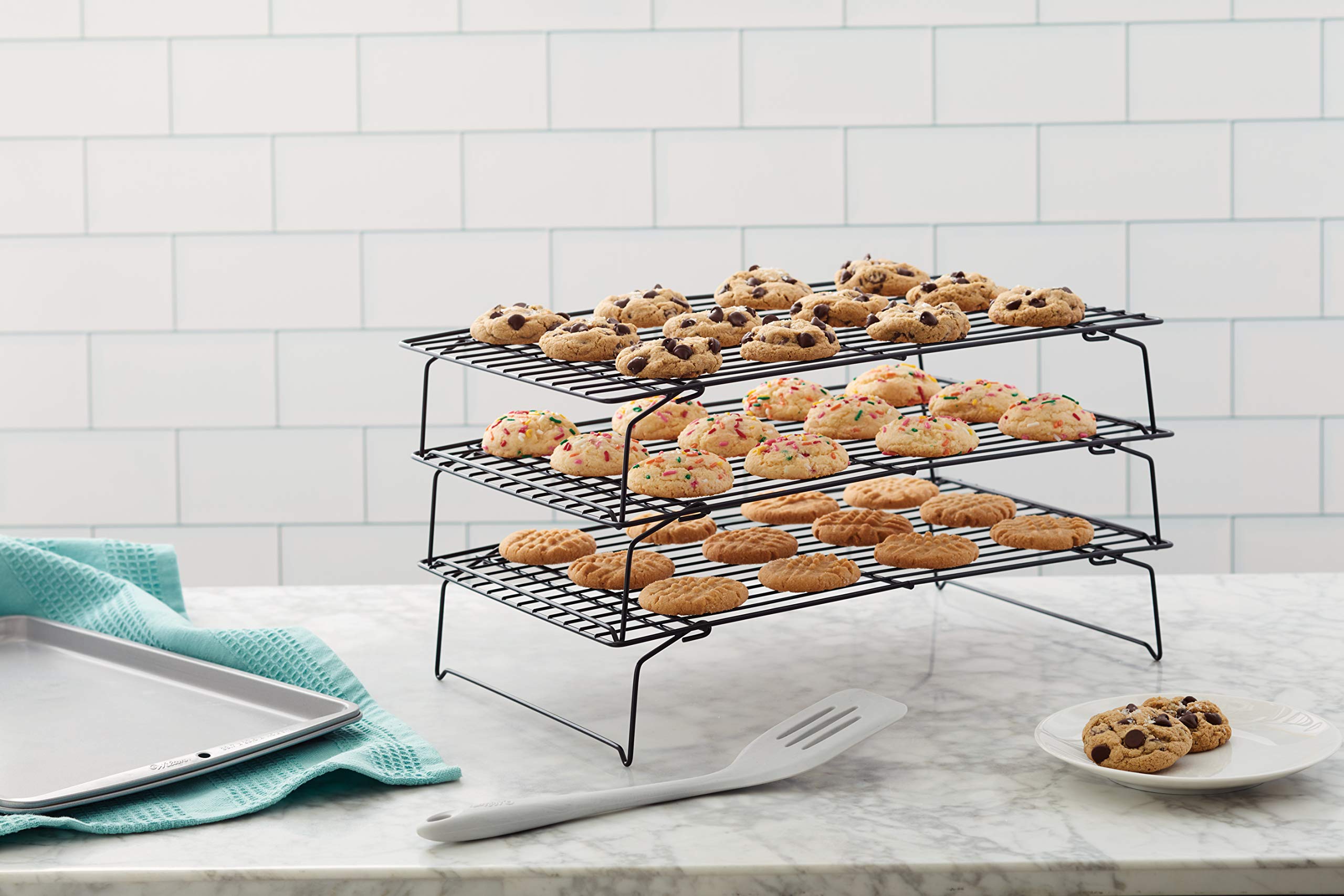 Wilton Excelle Elite 3-Tier Cooling Rack for Cookies, Cake and More, Black