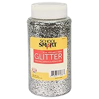 School Smart - S2004125 Craft Glitter, 1 Pound Jar, Silver