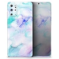 Mint 9 Absorbed Watercolor Texture Protective Vinyl Decal Wrap Skin Cover Compatible with The Samsung Galaxy S20 (Screen Trim & Back Glass Skin)