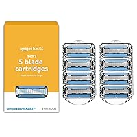 Amazon Basics 5-Blade MotionSphere Razor Refills for Men with Dual Lubrication and Precision Beard Trimmer, 8 Cartridges (Fits Amazon Basics Razor Handles only) (Previously Solimo)
