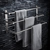 Towel Racks，Three Poles Towel Rack Stainless Steel,Wall-Mounted Towel Bar for Bathroom Kitchen,Brushed Finish/60Cm