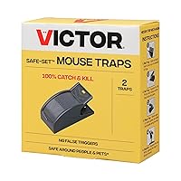 Victor M070B Easy and Safe-Set Power Kill Mouse Trap Quick and Clean Rodent Disposal - 2 Reusable Mouse Traps