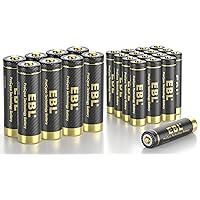 EBL Gold Pro Rechargeable AA AAA Batteries 24 Packs High Performance NIMH Battery