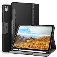 iPad 10th Generation Case 10.9'' 2022 with Built-in Apple Pencil Holder Auto Sleep/Wake Function PU Leather Smart Cover for iPad 10th Generation(10.9'') (Black)