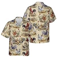 Funny Rooster Chicken Cock Farmhouse Lover Gift Hawaiian Shirt S-5XL