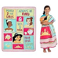 Disney Princess Kids Bedding Super Soft Plush Micro Raschel Blanket, 62 in x 90 in, 