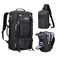 WITZMAN Travel Backpack for Men Carry on Backpack Convertible 3 in 1 Bags with Shoe Compartment Sling Bag Anti-theft Crossbody Bag