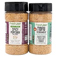 Hot Vegan Bundle | 2 Large Bottles of Spicy Nutritional Yeast Blends: Popcorn Seasoning and Tofu Scramble | Handcrafted in Jacksonville, Florida