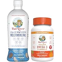 MaryRuth Organics Liquid Mineral Supplement for Women, Men, & Kids for Sleep Support, Heart, Immune Support, Bone & Nerve Health, Omega 3 Supplement Gummies, Orange, Vegan, Non-GMO, Gluten Free