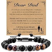 Fathers Day Dad Gifts from Daughter Son Bracelets for Men Mens Gifts Father's Day Birthday Gifts for Men Dad Mens Bracelet Natural Stone for Husband Boys Him Boyfriend