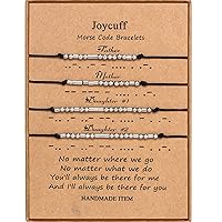 JoycuFF Inspirational Morse Code Bracelets for Women Men Birthday Christmas Gifts for Daughter Mom Dad Sister Aunt Boys Jewelry Encouragement Adjustable Beaded Wrap Bracelet