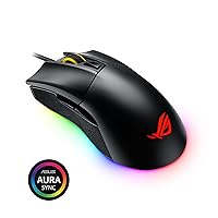 ASUS ROG Gladius II Origin Wired USB Optical Ergonomic FPS Gaming Mouse featuring Aura Sync RGB, 12000 DPI Optical, 50G Acceleration, 250 IPS sensors and swappable Omron switches,Black