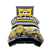 Franco Kids Bedding Super Soft Comforter and Sheet Set, 4 Piece Twin Size, Minions The Rise Of Gru