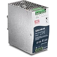 TRENDnet 240 W Single Output Industrial DIN-Rail Power Supply, TI-S24048, Extreme Operating Temp Range -25 to 70 °C(-13 to 158 °F) Built-in Active PFC, UL 508 Approved, Passive Cooling, DIN-Rail Mount