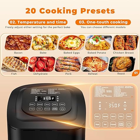 Nuwave Brio 10-in-1 Air Fryer 7.25Qt with Patented Linear T Thermal Technology for Crisping, Roasting, Dehydrating, and Reheating Non-Stick, Dishwasher Safe Basket, and App with 100+ Recipes - Black